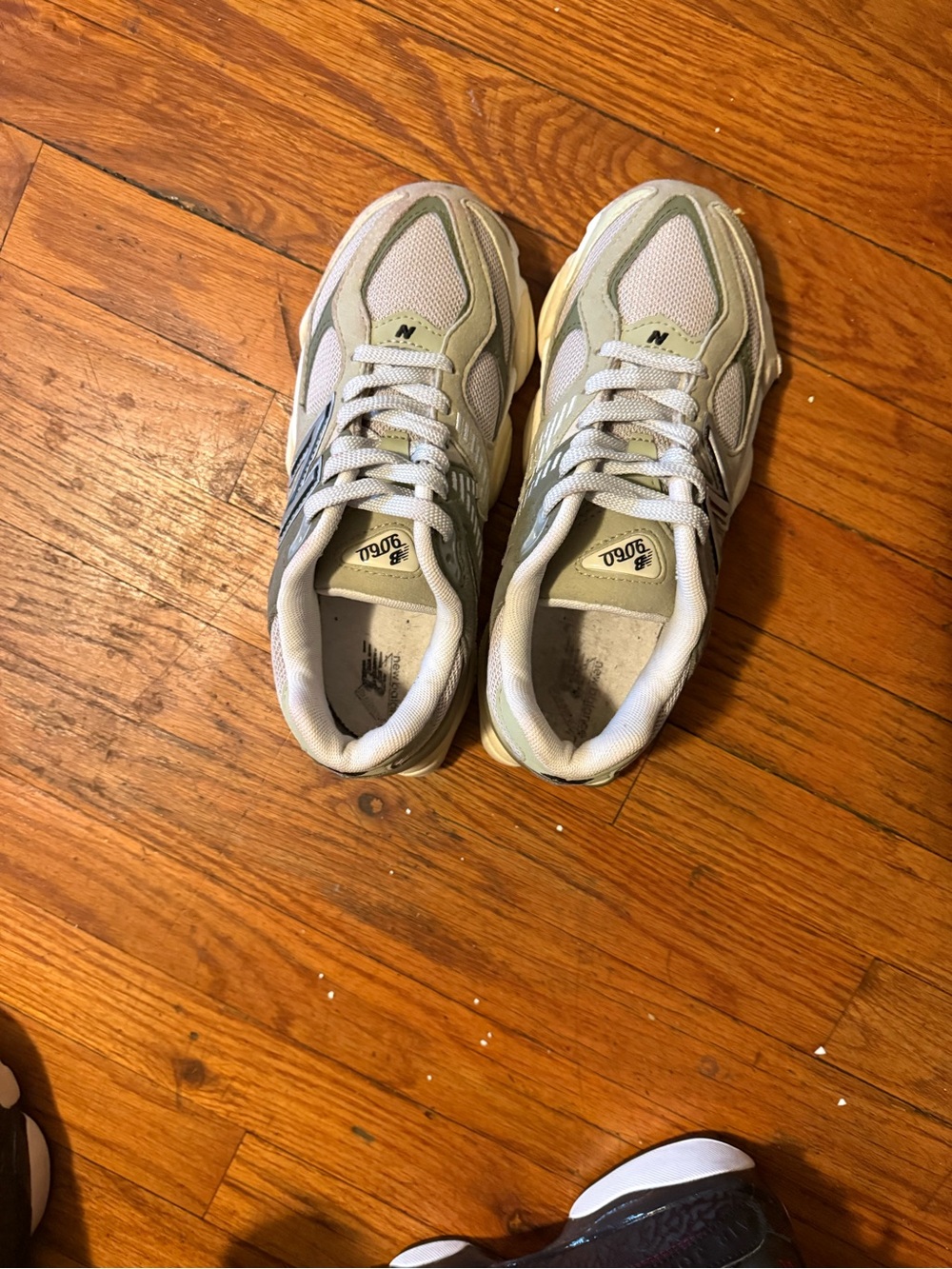 New Balance Light Gray & Olive Green 9060 Sneakers